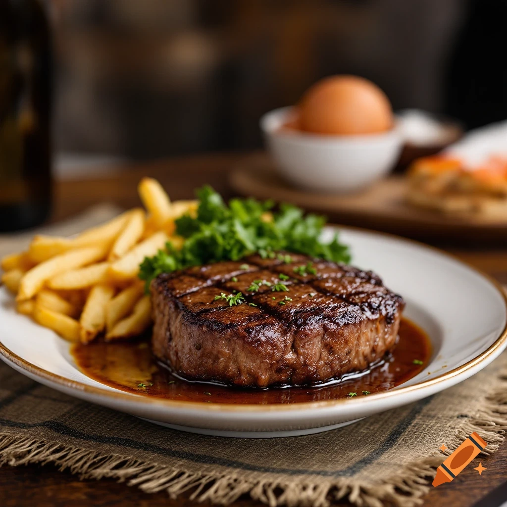 Steak on a plate with Modelo Negro beer