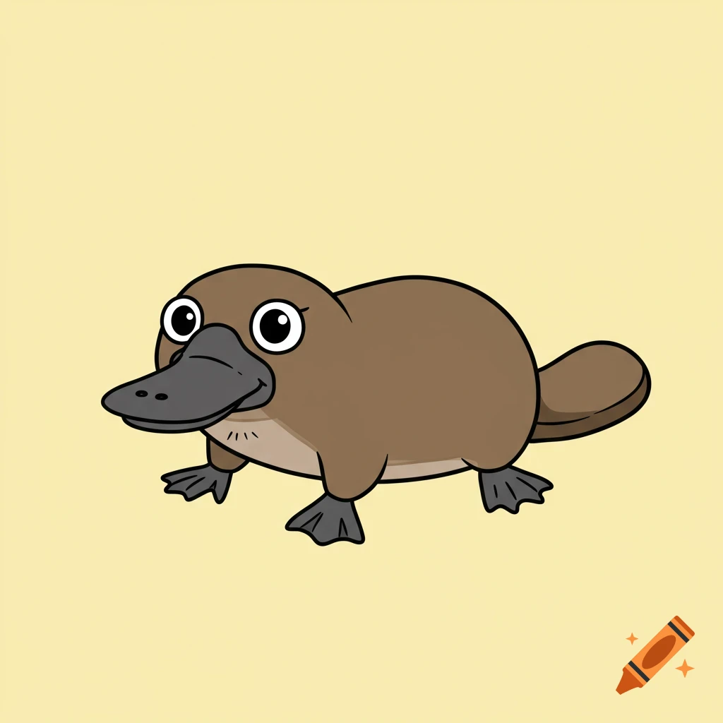 A cute cartoon platypus