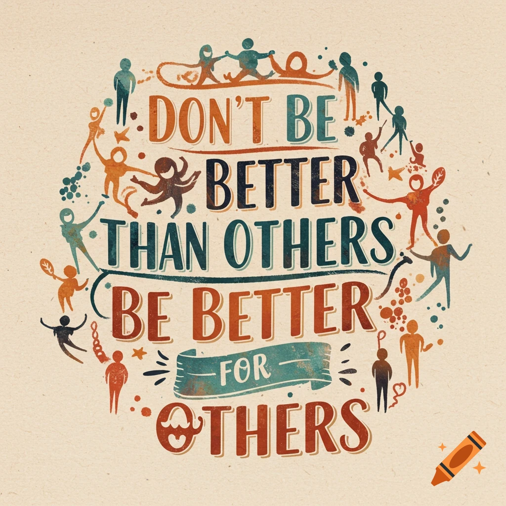 Motivational quote: Be better for others, not better than others