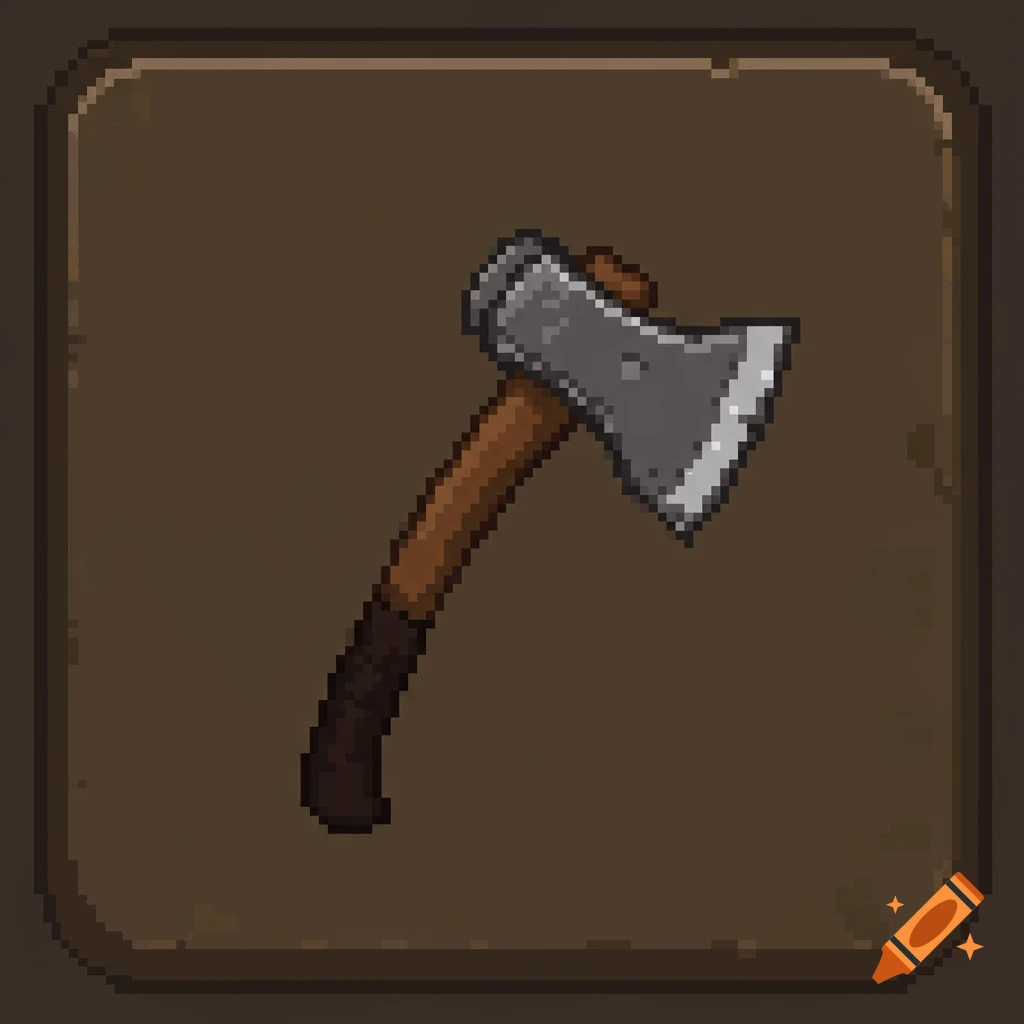 A pixel art icon of a hatchet.