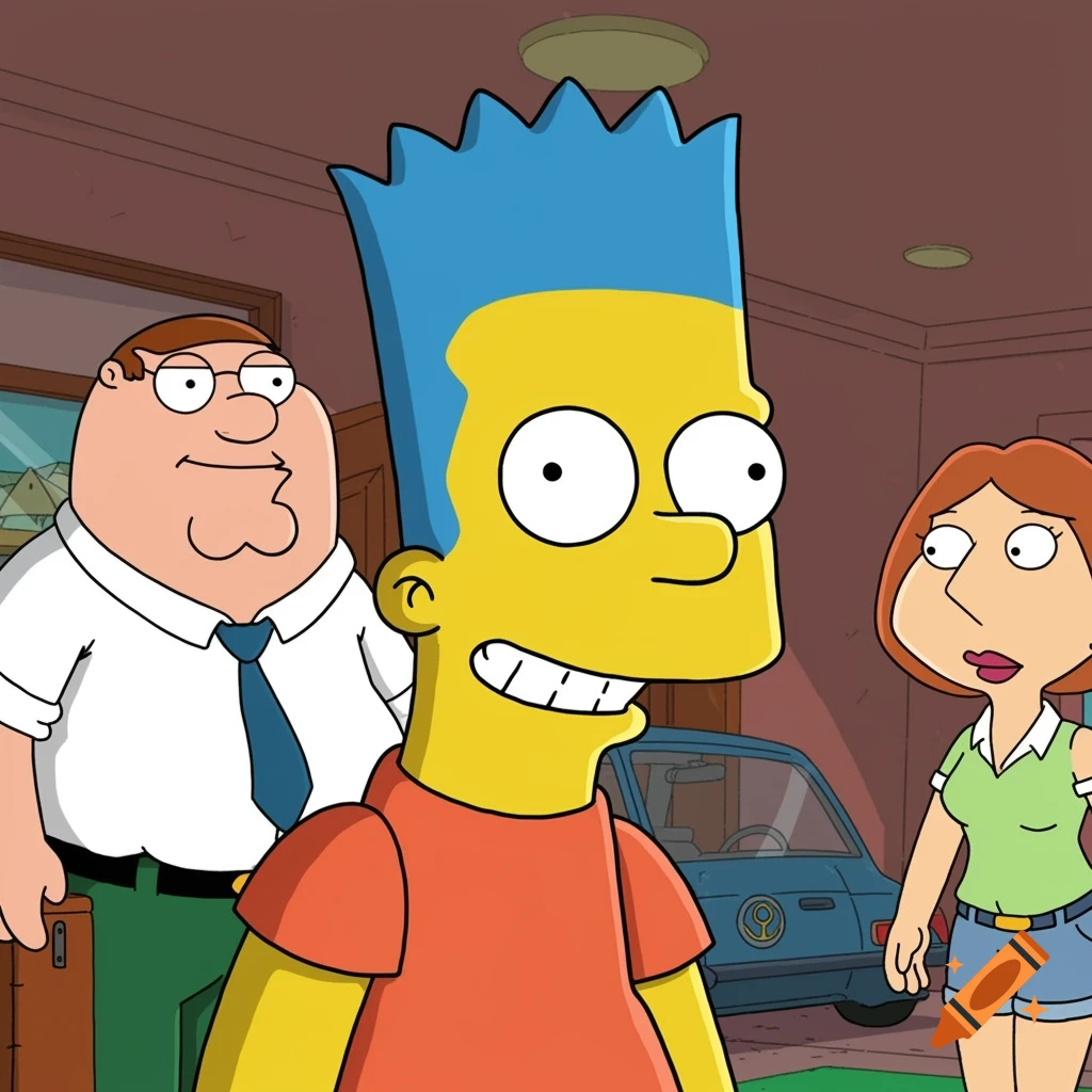 cartoon featuring Bart Simpson from Family Guy