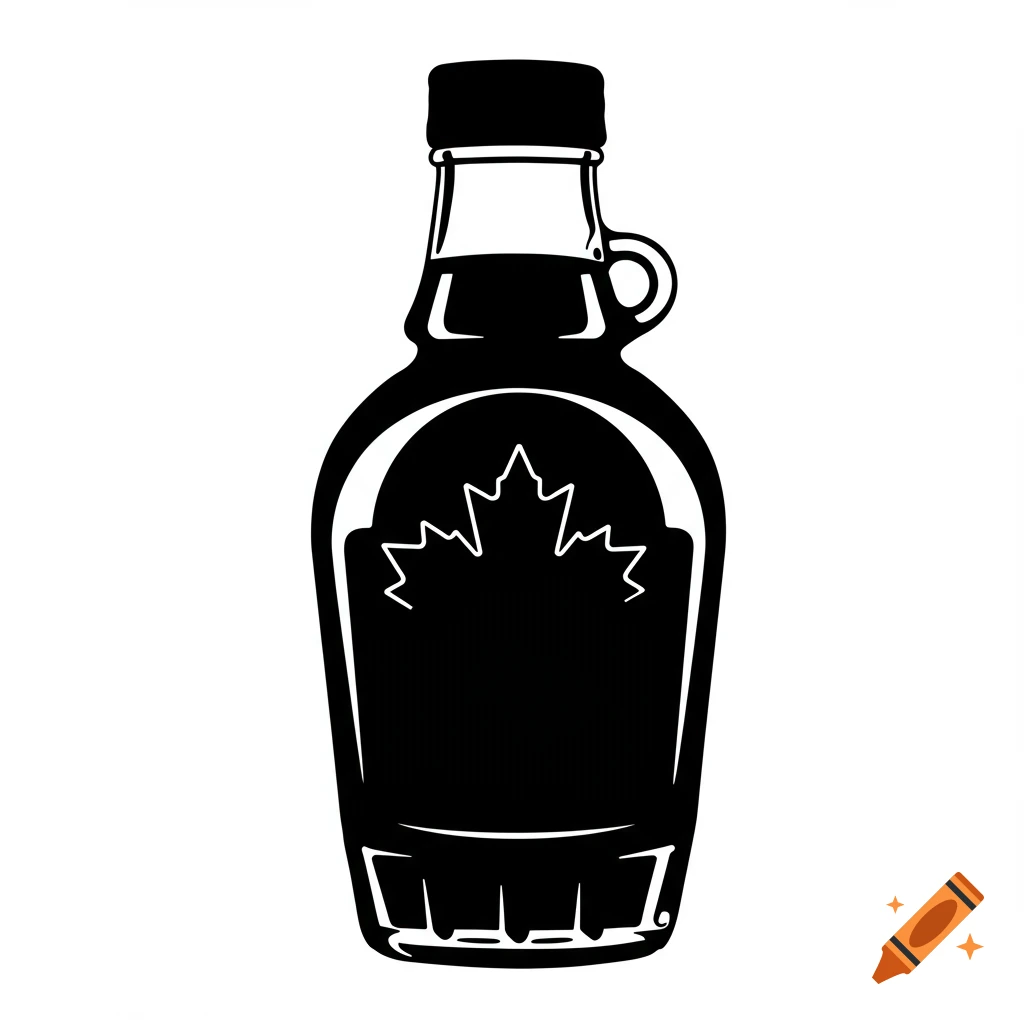 Maple syrup, black and white clip art