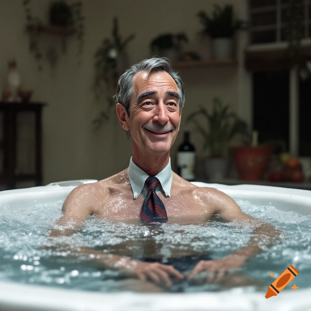Mister Rogers in a hot tub