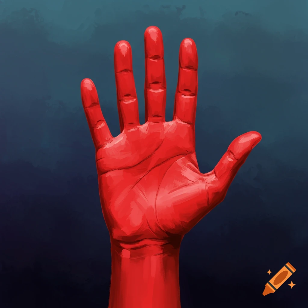 Red hand symbol for Missing and Murdered Indigenous Women awareness