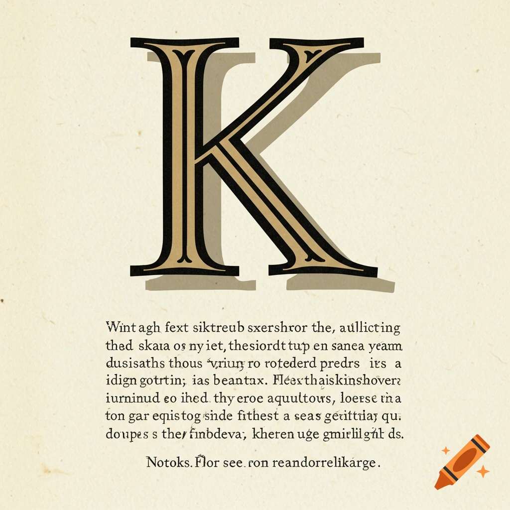 Letter K drop cap