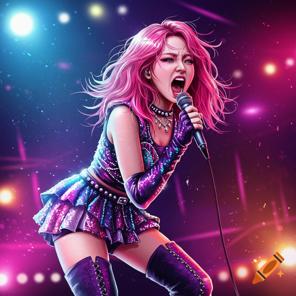 K-pop girl screaming