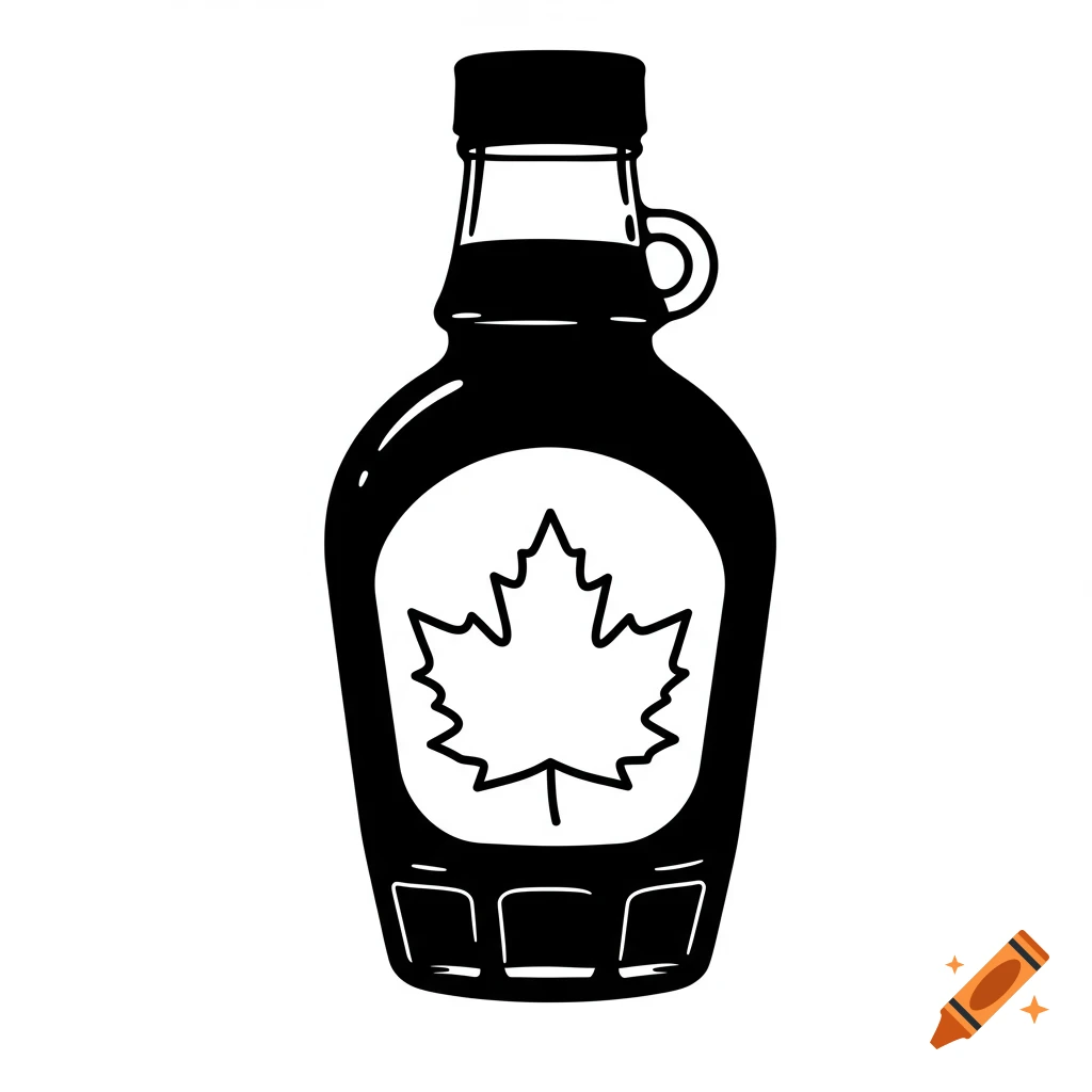 Maple syrup, black and white clip art