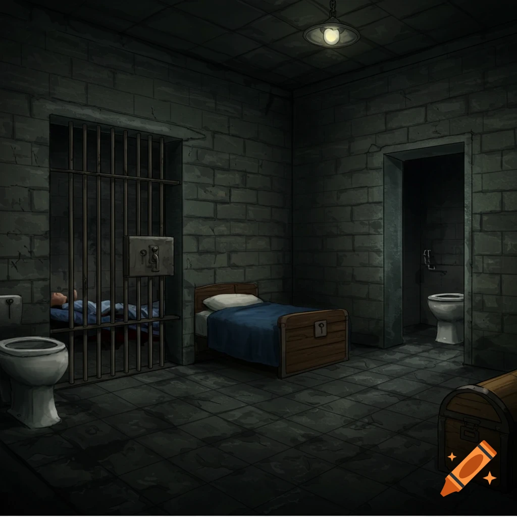 dungeon with three jail cells