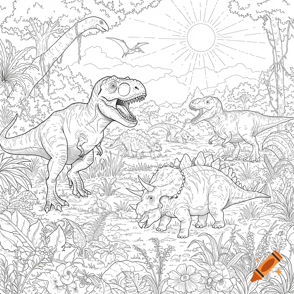 Dinosaur coloring page