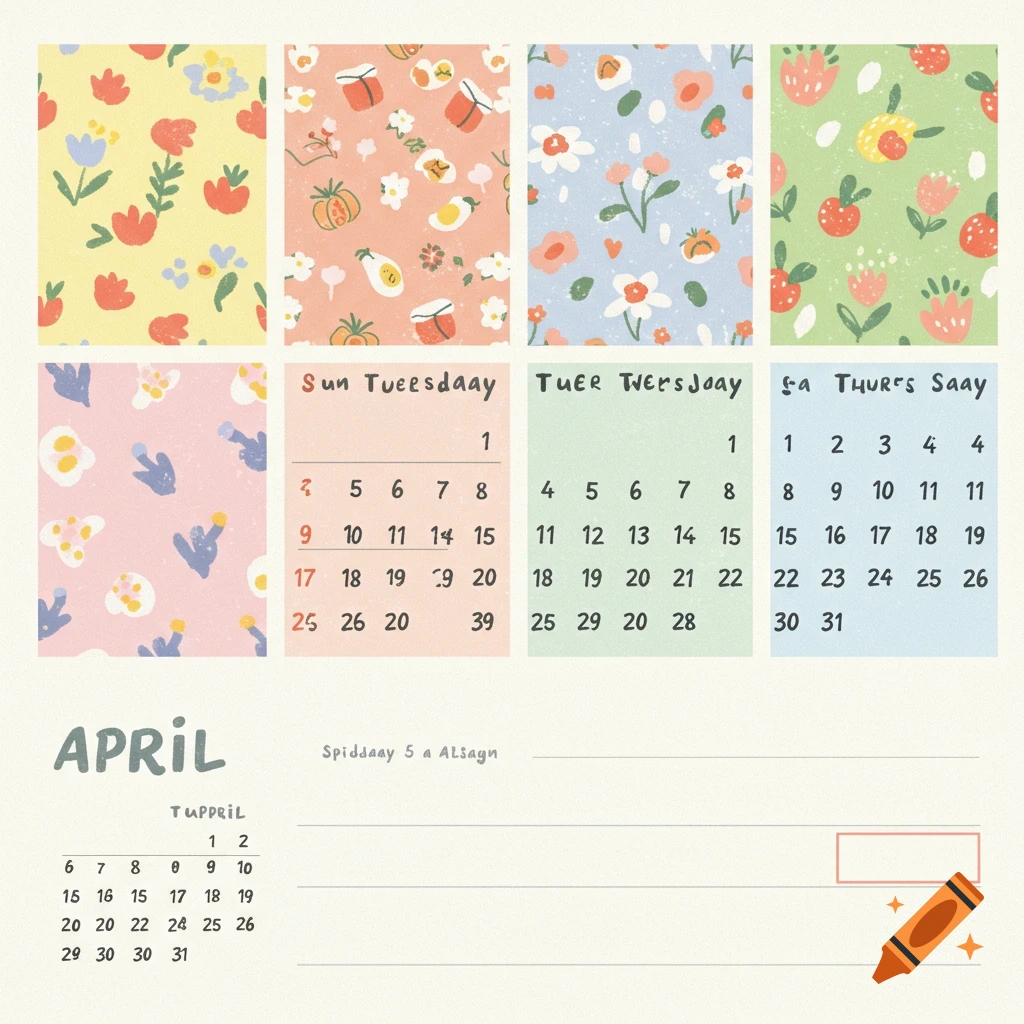 April calendar missing Thursdays