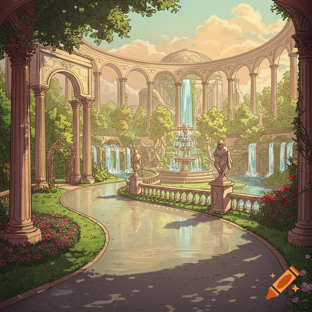 Illustration of a fancy road with an entrance, middle stop, and exit.