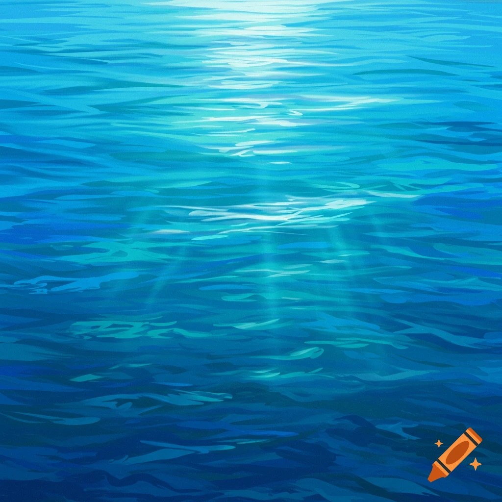 Sunlight streams down through clear blue water.
