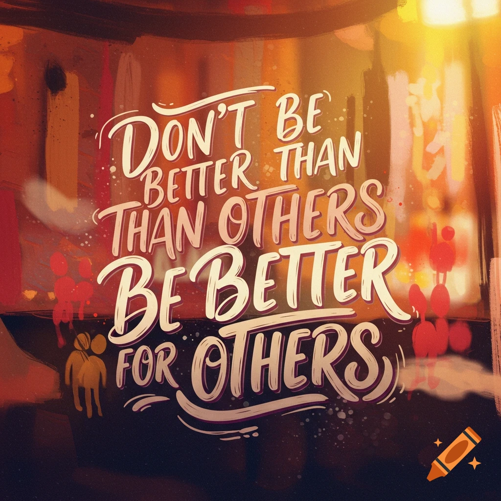 Motivational quote: Be better for others, not better than others