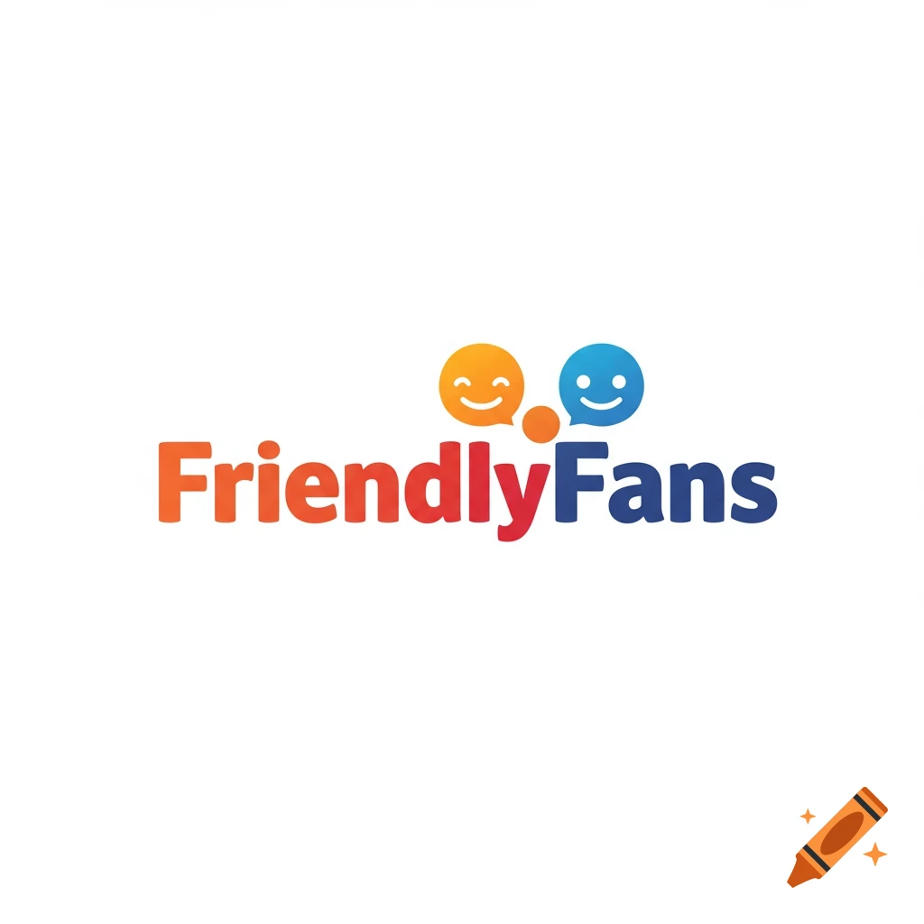 Logo for FriendlyFans with two smiley face icons.