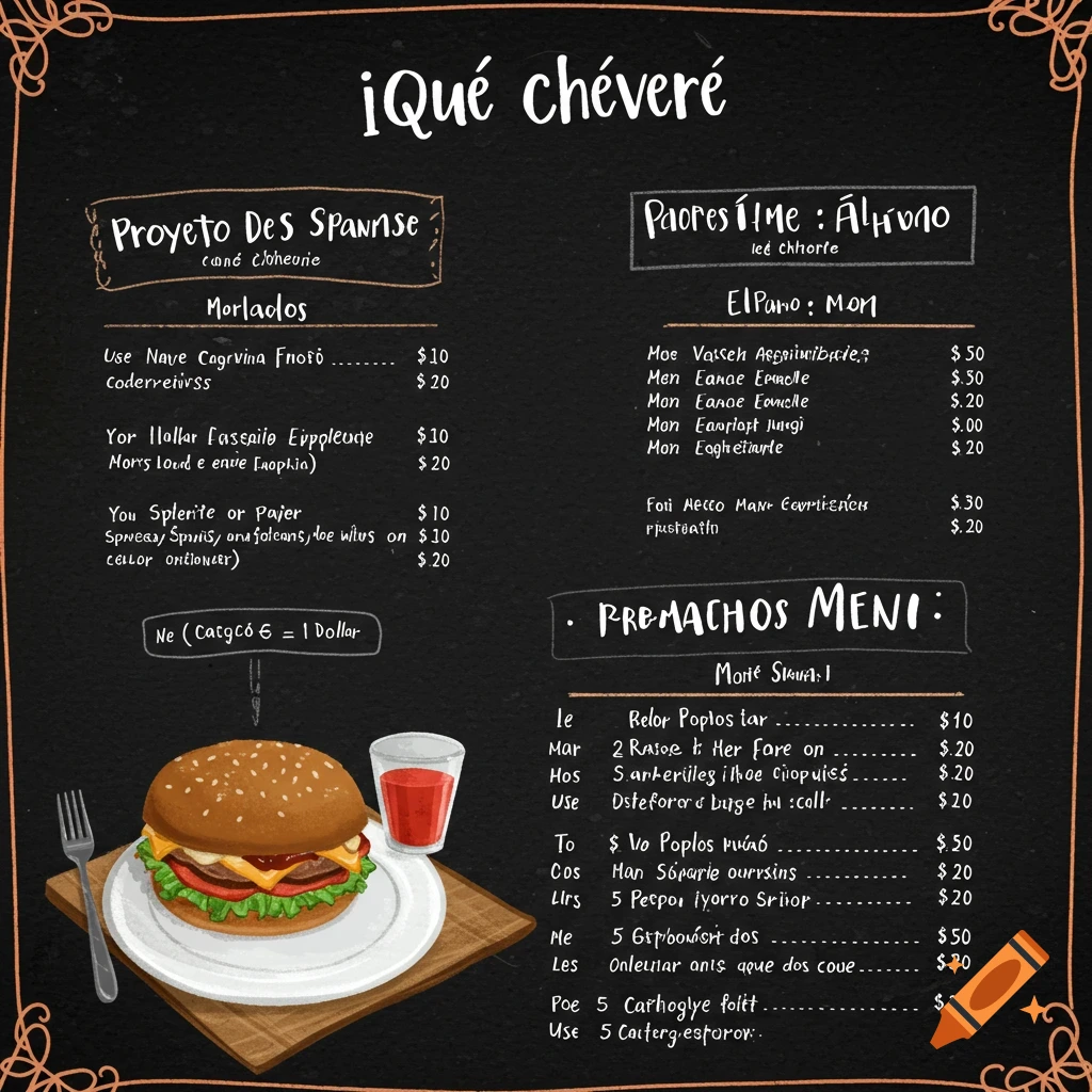 Restaurant menu project in Spanish