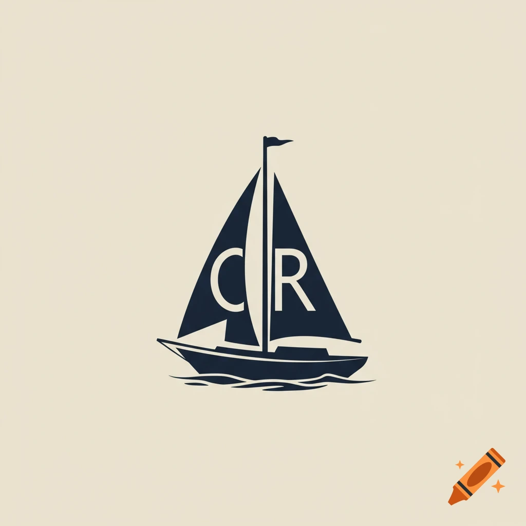 Sailboat logo with C and R initials in masts