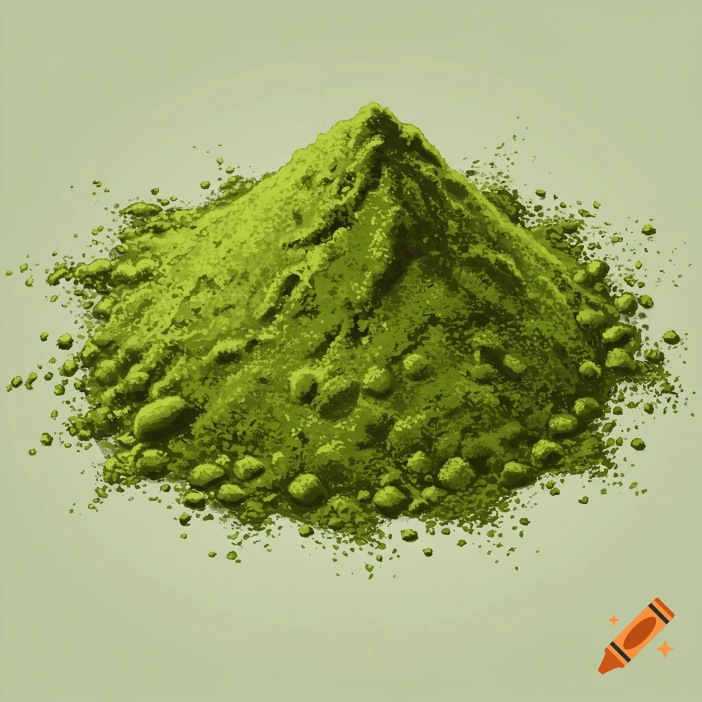 A pile of green powder.