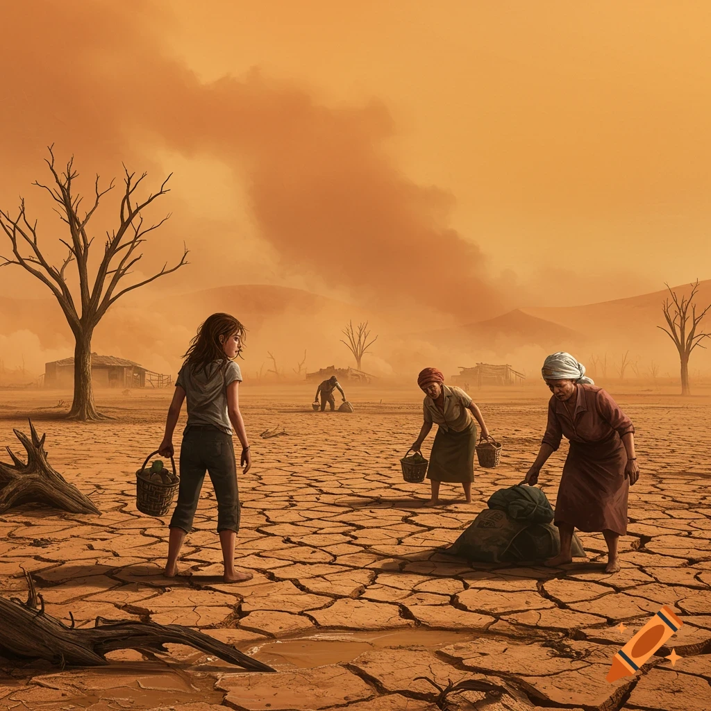 Dystopian climate change imagery