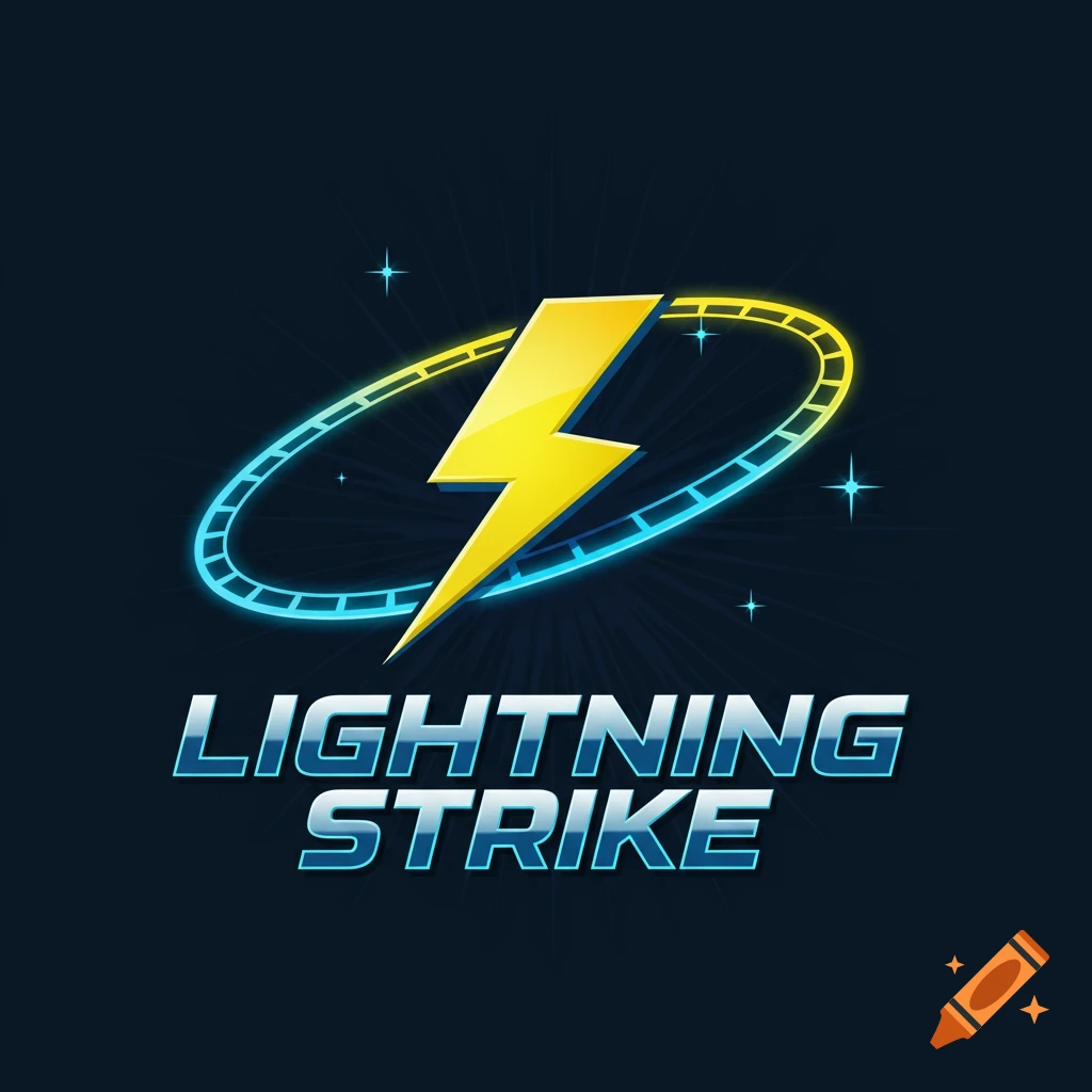 Logo with yellow lightning bolt in blue and yellow oval ring above 'LIGHTNING STRIKE' text.