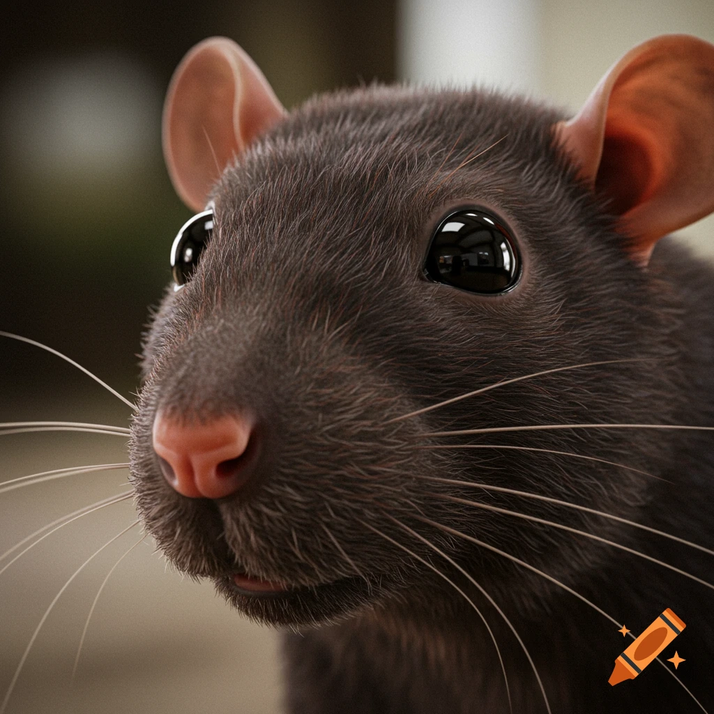 Close up 3D rat face rendering