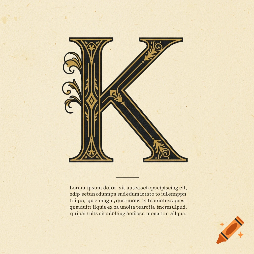 Letter K drop cap