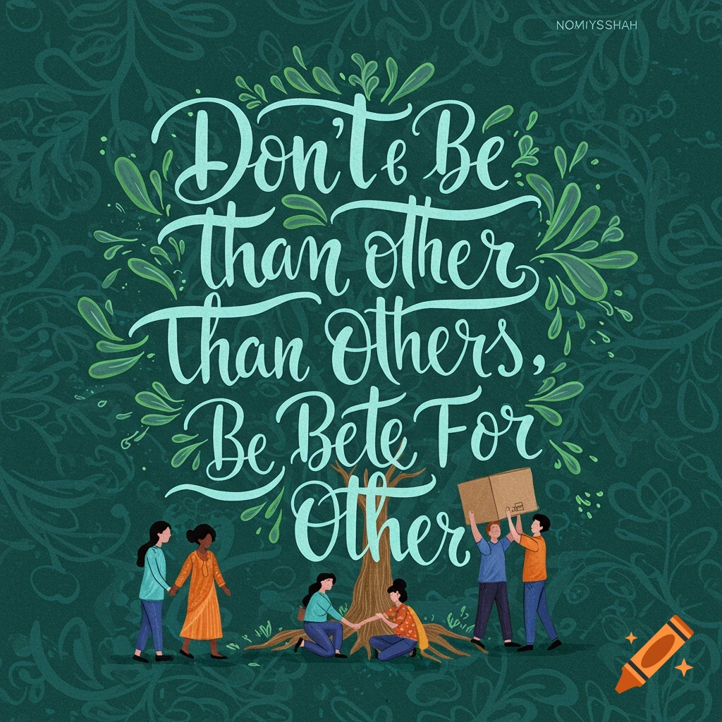 Motivational quote: Be better for others, not better than others