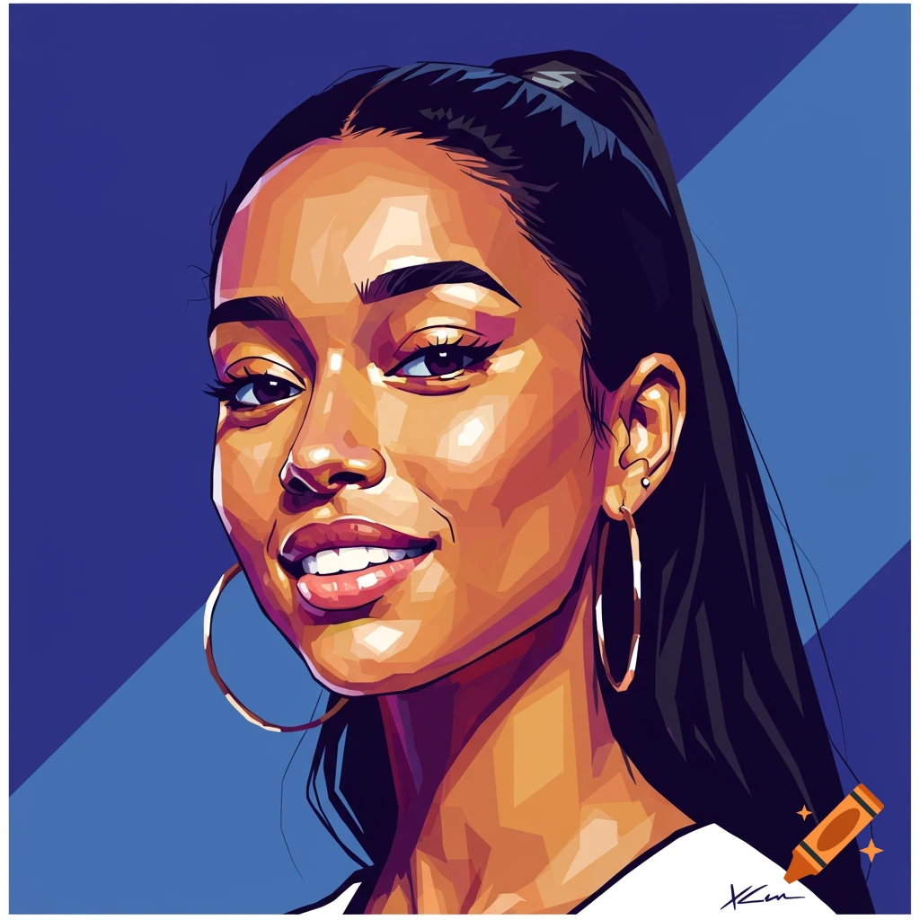 Vector art portrait of a woman