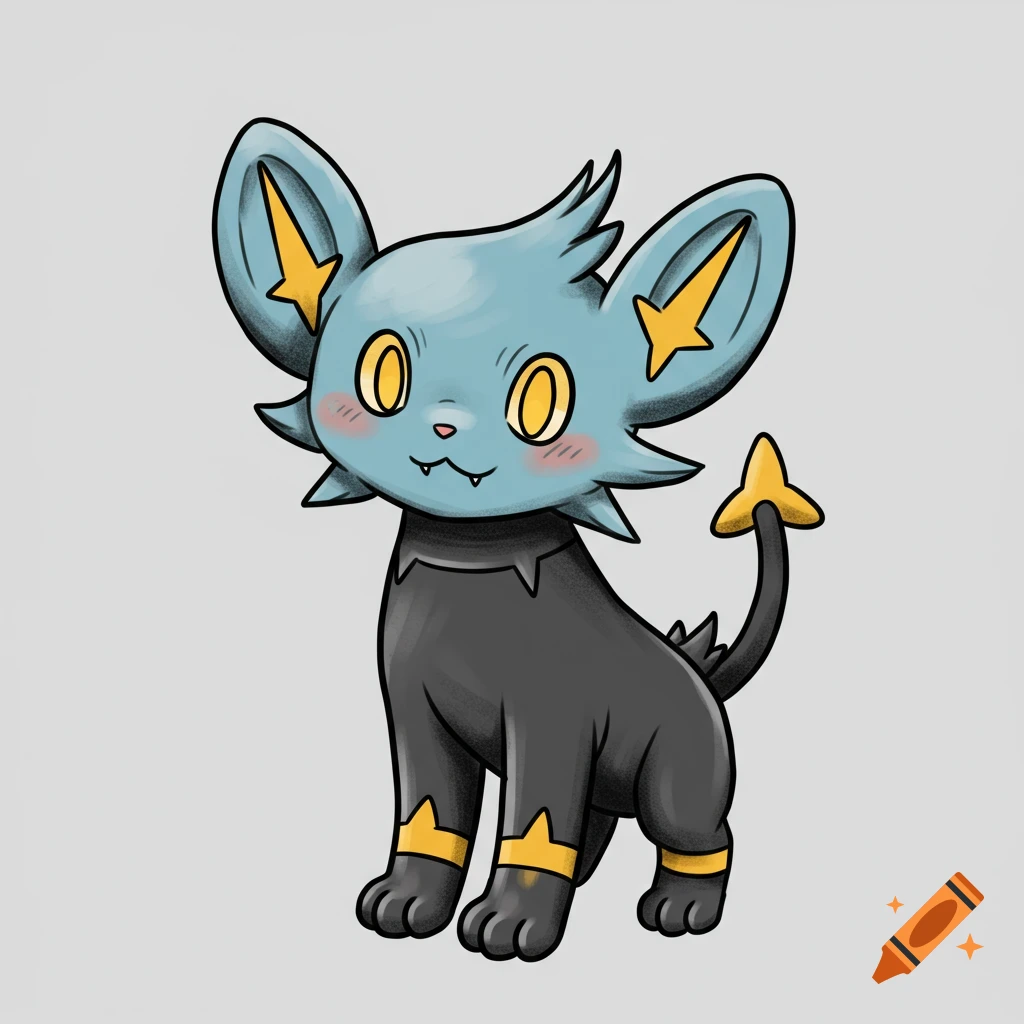Cartoon illustration of the Pokemon Shinx.