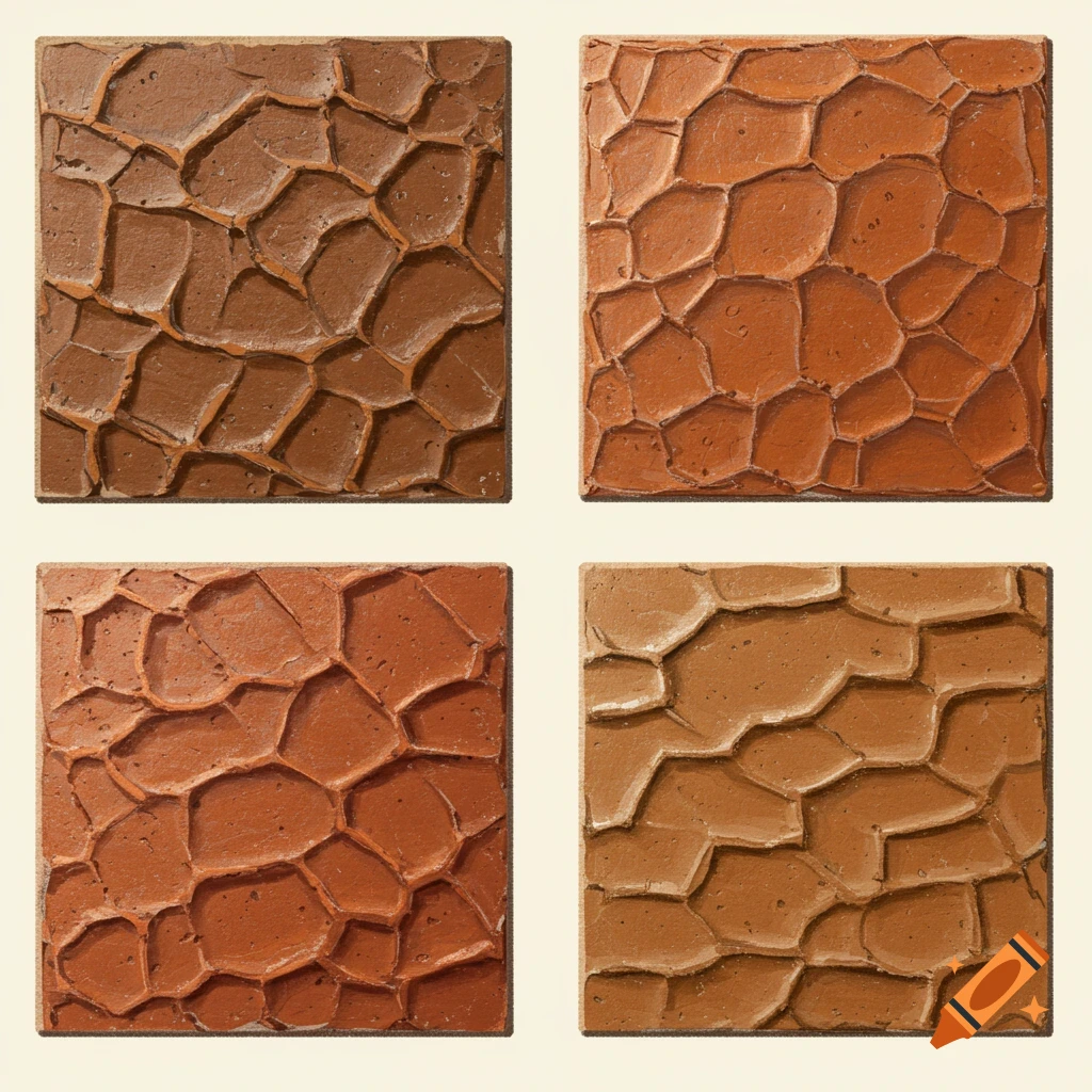 Textured clay tiles