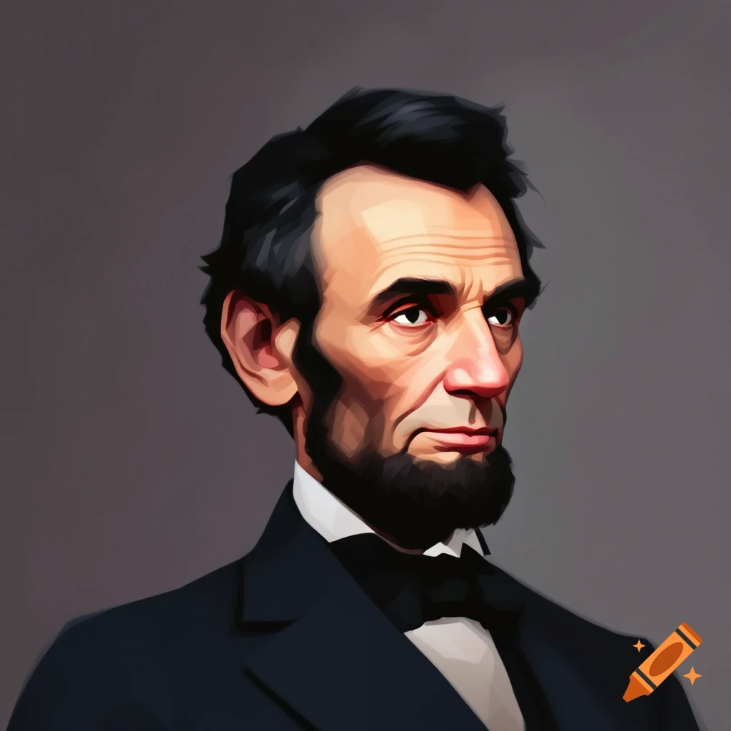 Stylized portrait of Abraham Lincoln looking to the side.