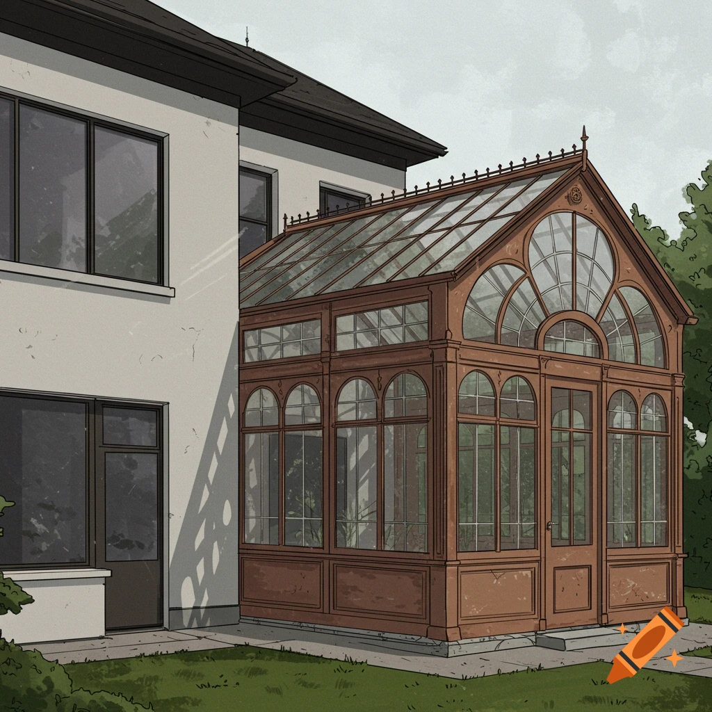 Modern house with historic conservatory