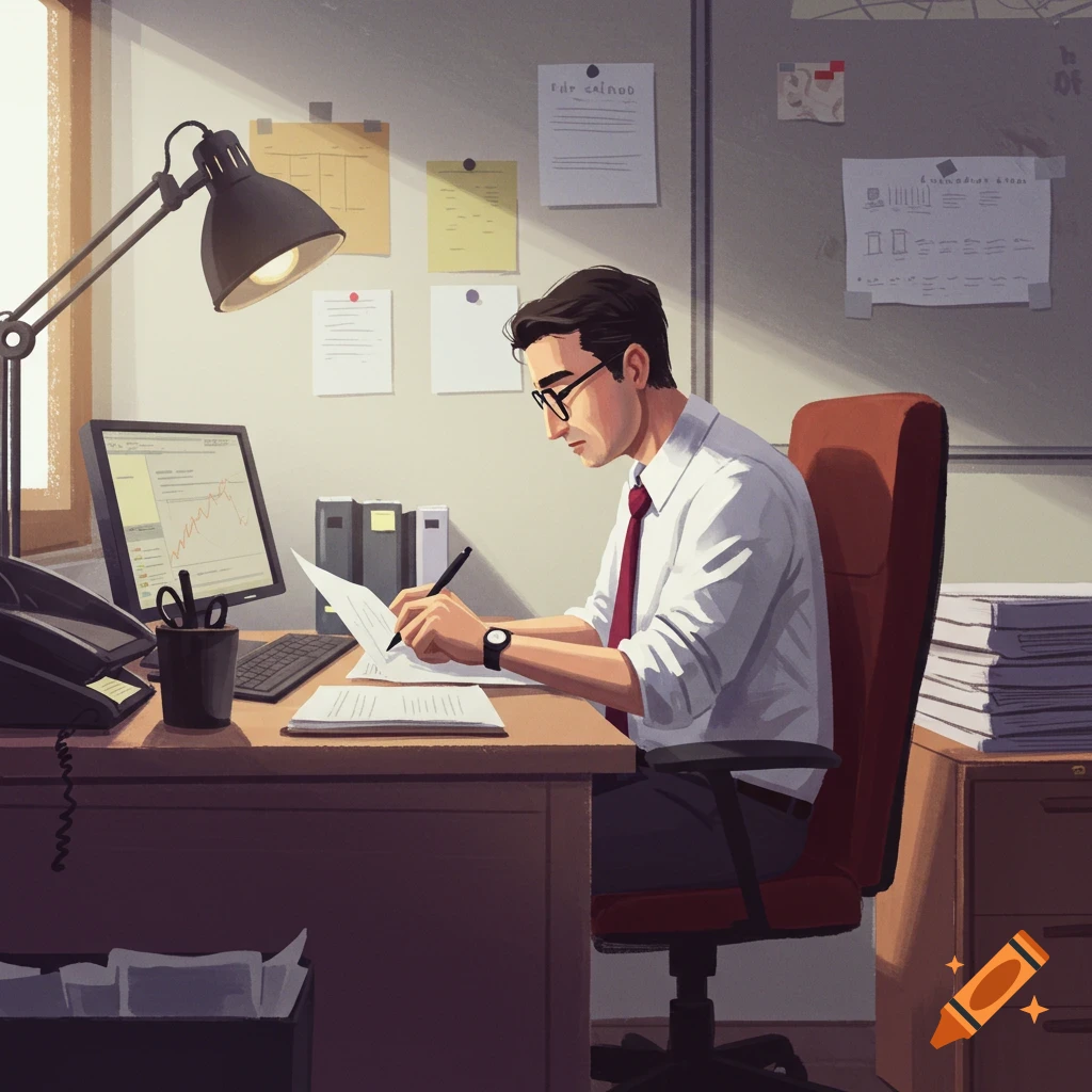 Man working at desk in office