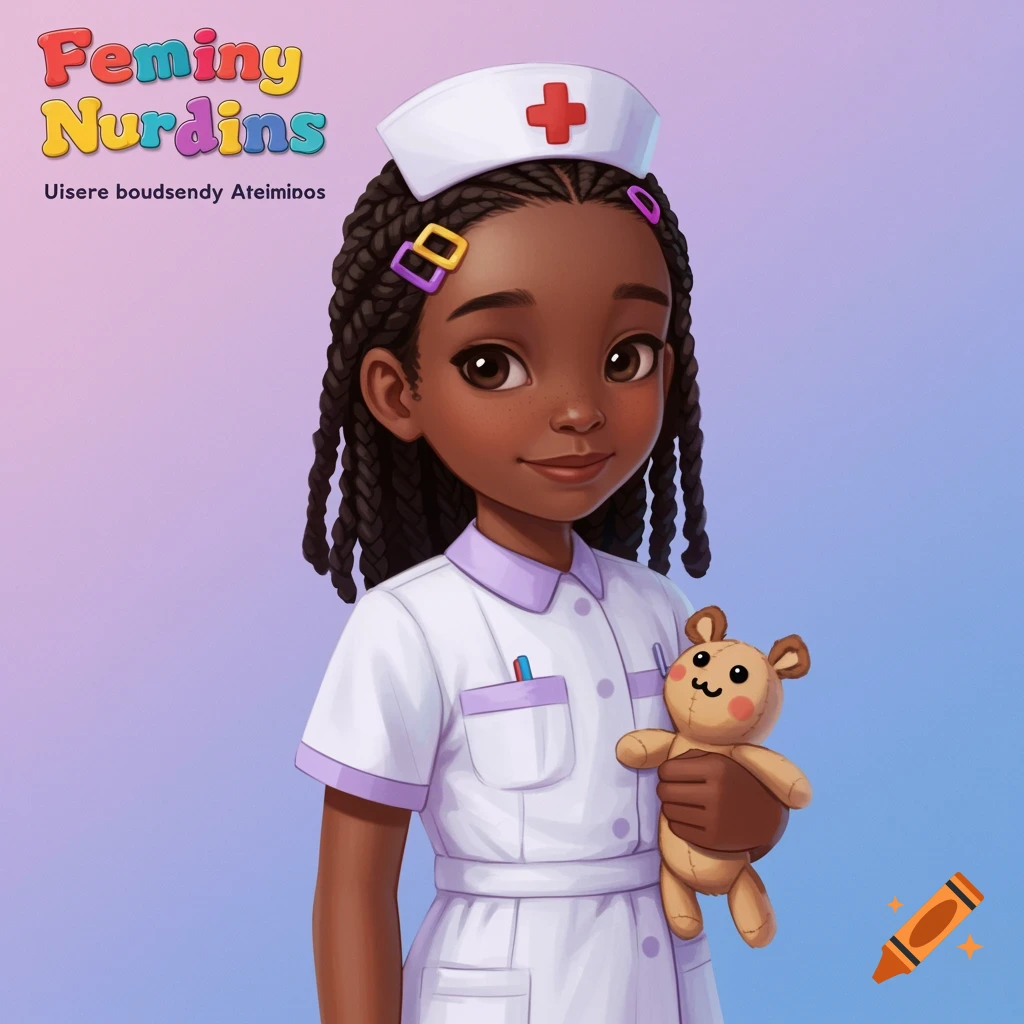 Book cover featuring a Black girl in a nurse outfit