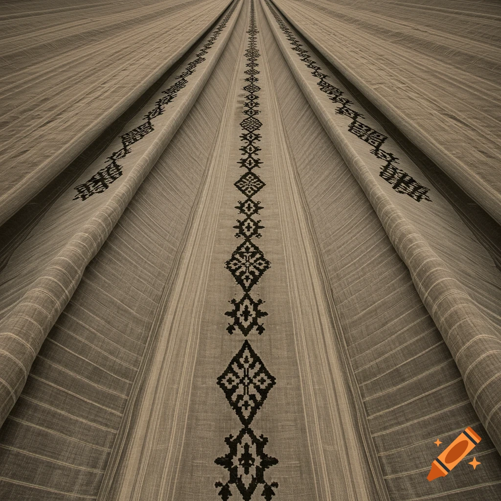 Photorealistic Ethiopian Habeshan Kemis fabric in production