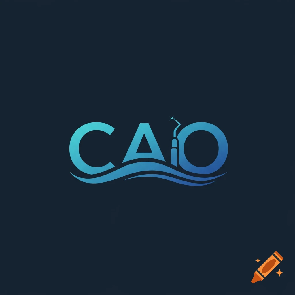 Dental logo with CAO letters, orthodontic and shoreline theme