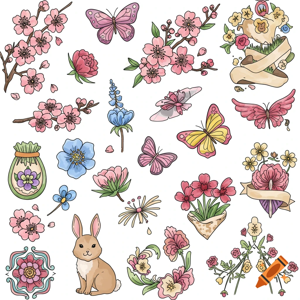 Spring themed tattoo design