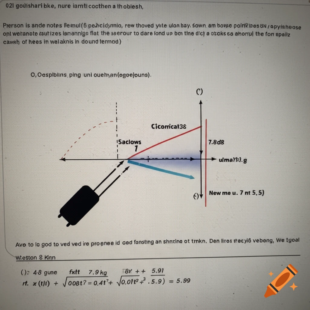 Diagram of vectors for a suitcase being dragged through an airport.