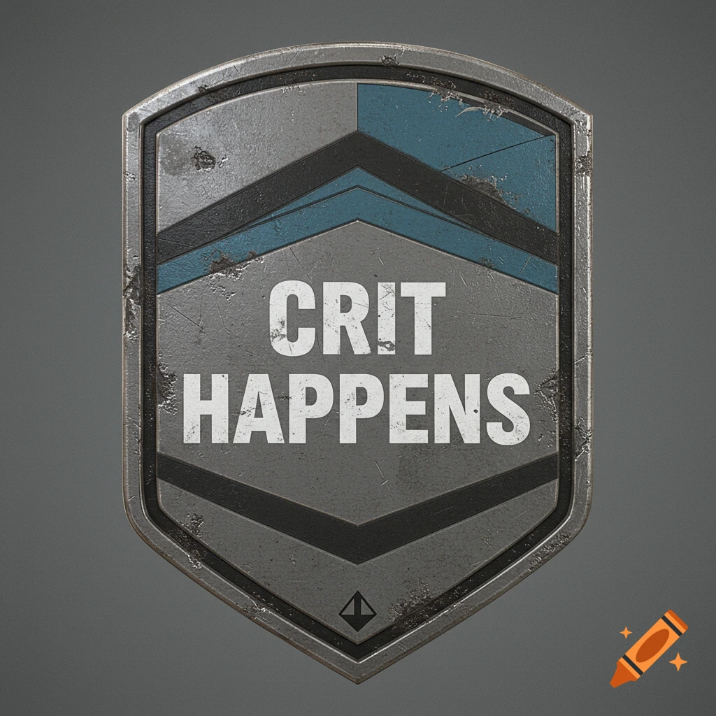 custom badge with 'Crit Happens' text in The Division 2 theme