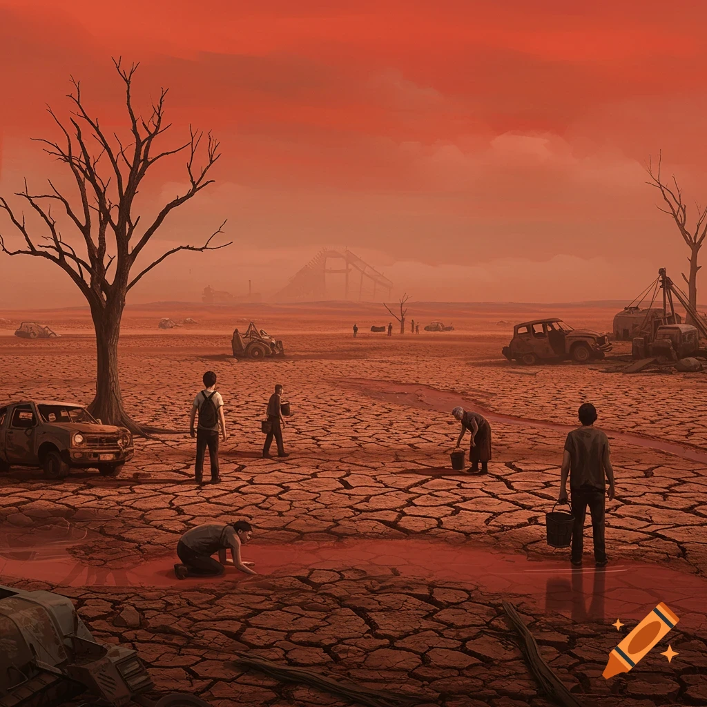 Dystopian climate change imagery