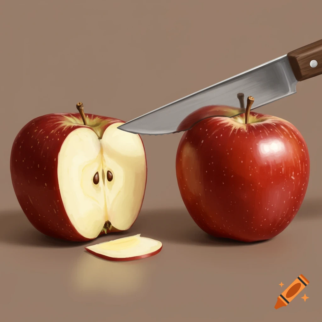 Apples with butter and sharp knives demonstrating incorrect tool use