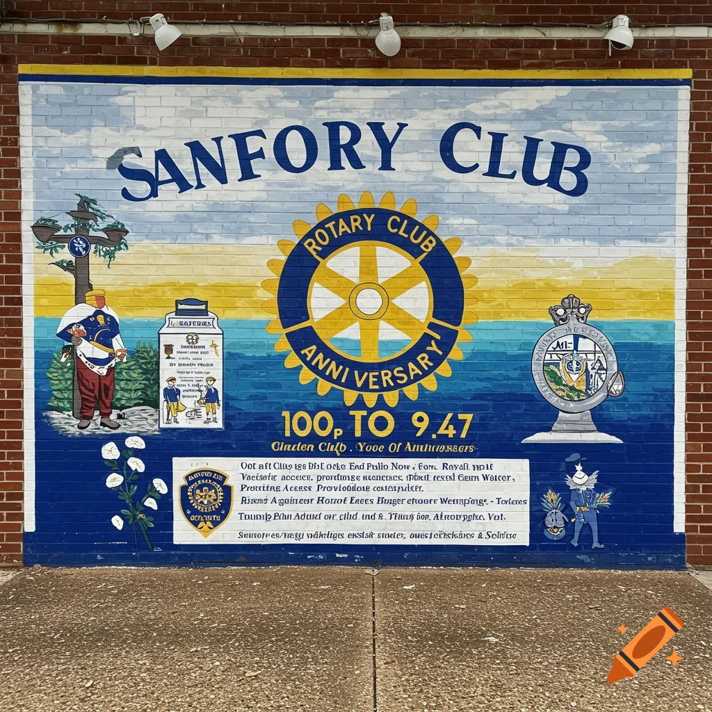 Sanford Rotary Club 100-year anniversary mural design proposal