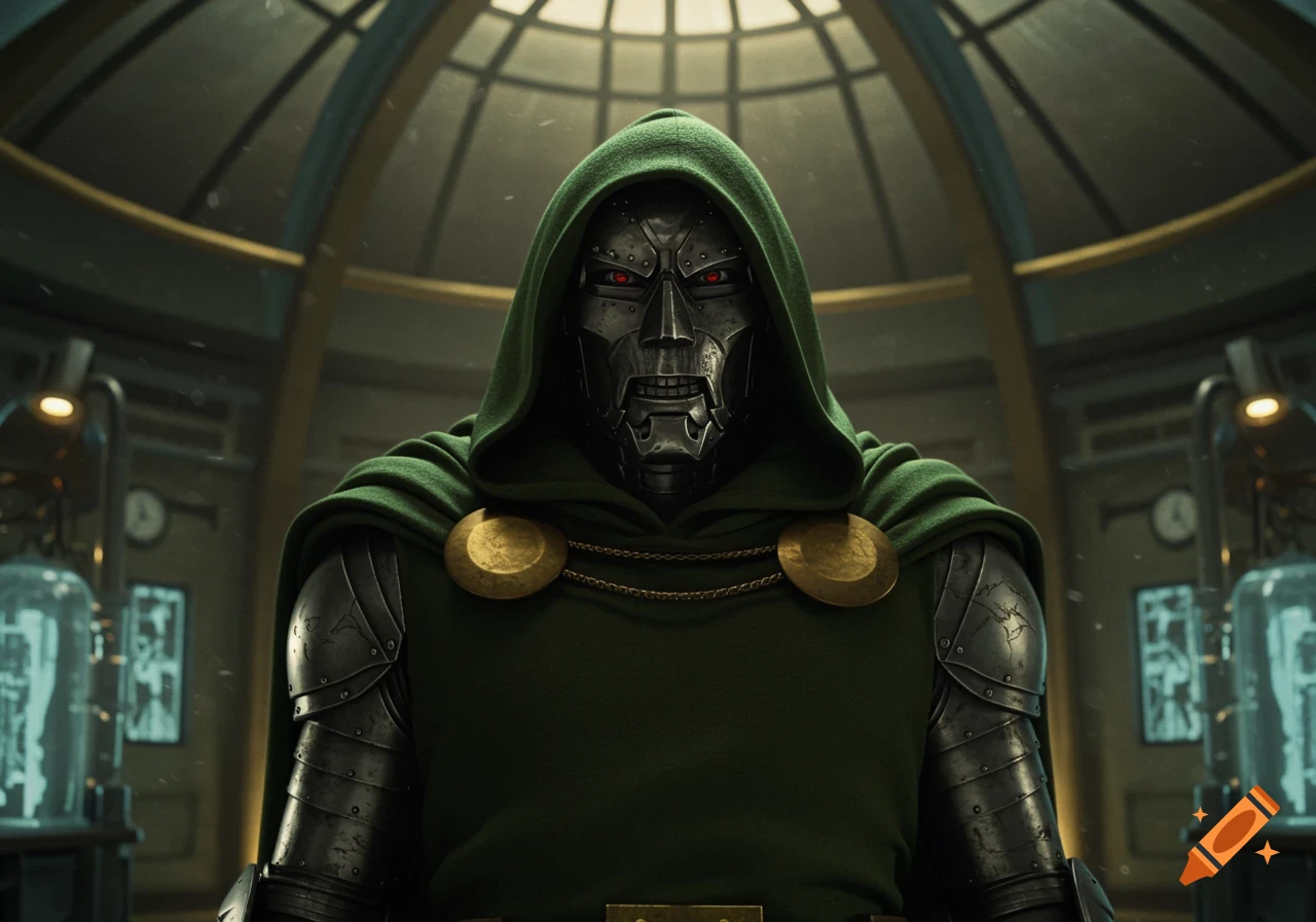 Doctor Doom showcasing arrogance and intelligence in comic style
