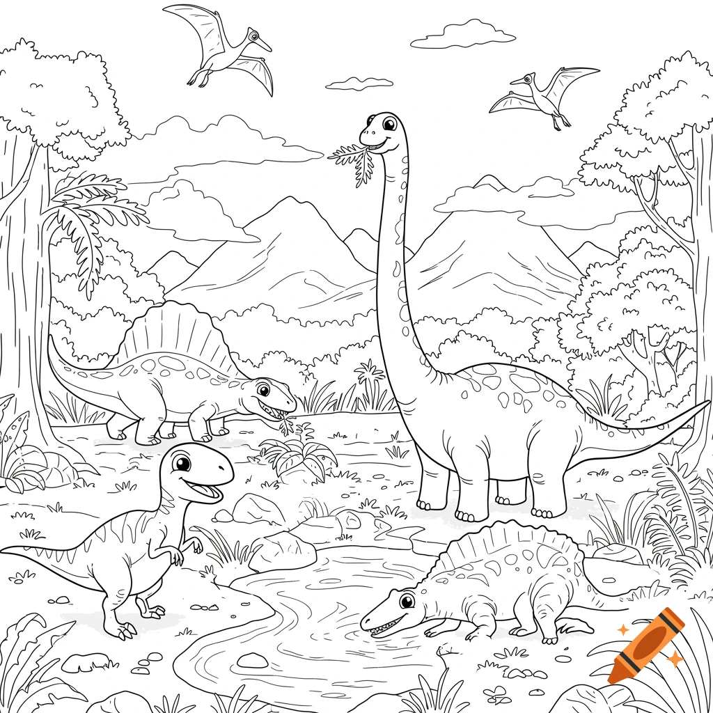 Dinosaur coloring page