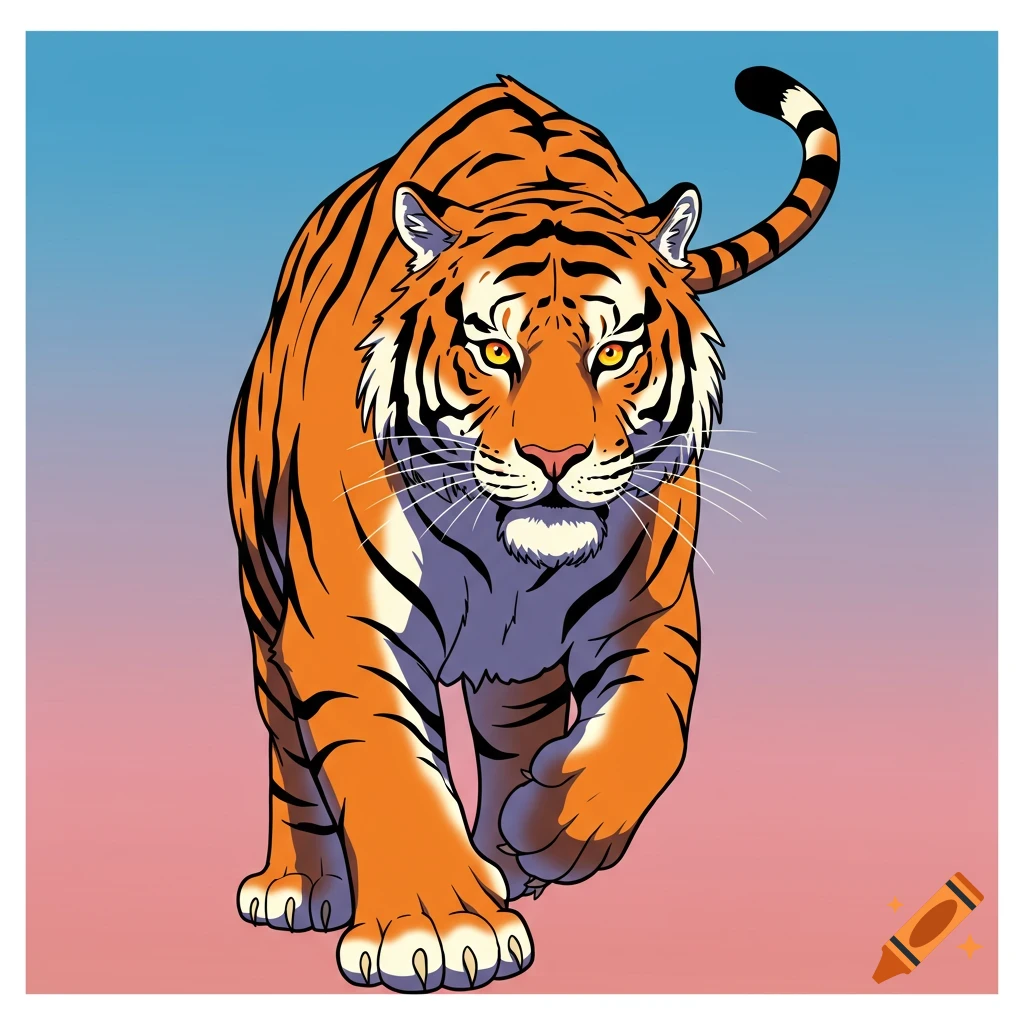 Anime styled tiger illustration
