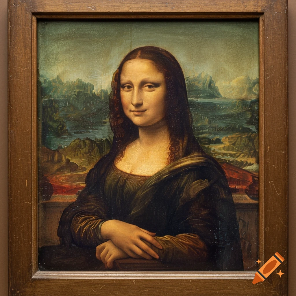 Painting of the Mona Lisa.