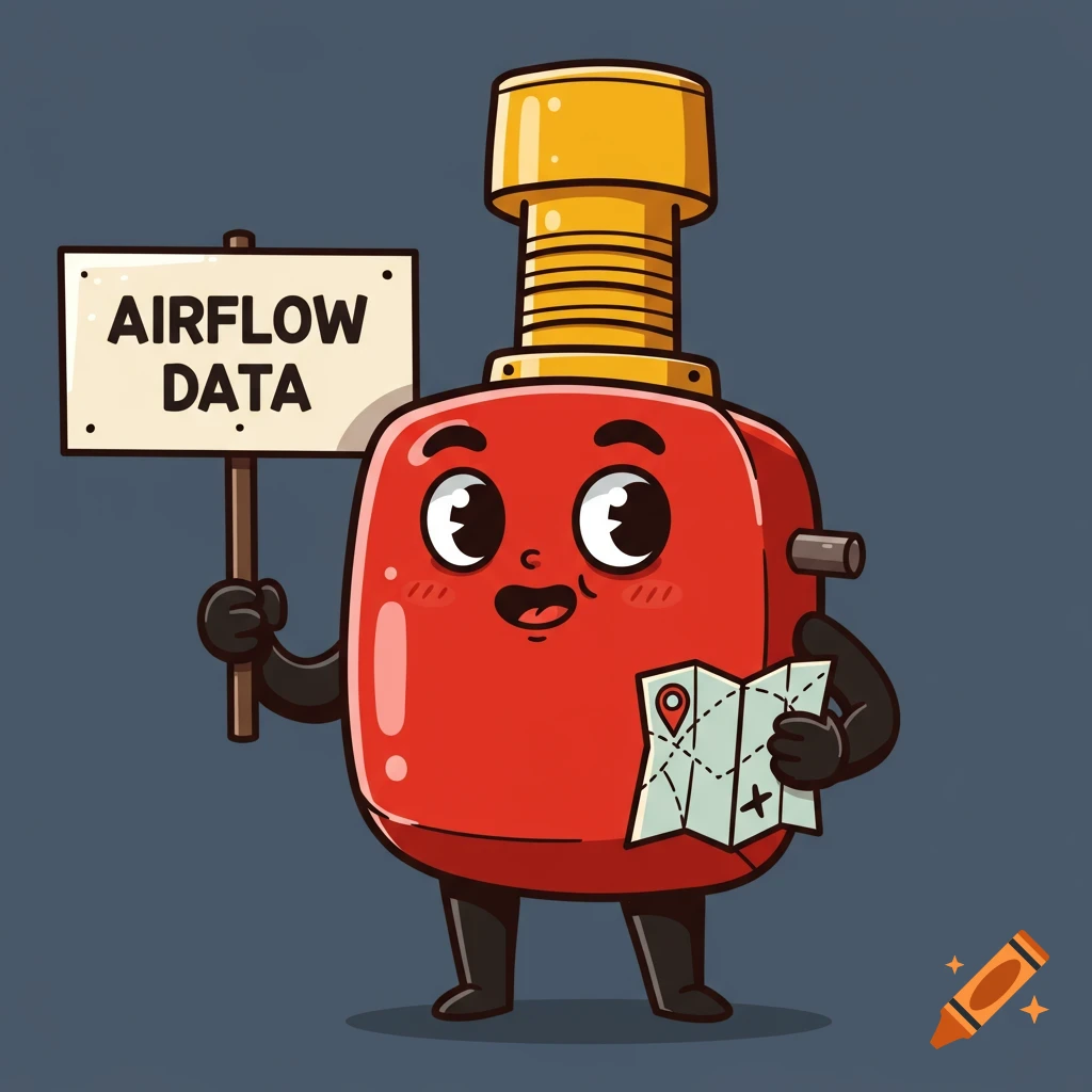 Pitot tube cartoon character mascot