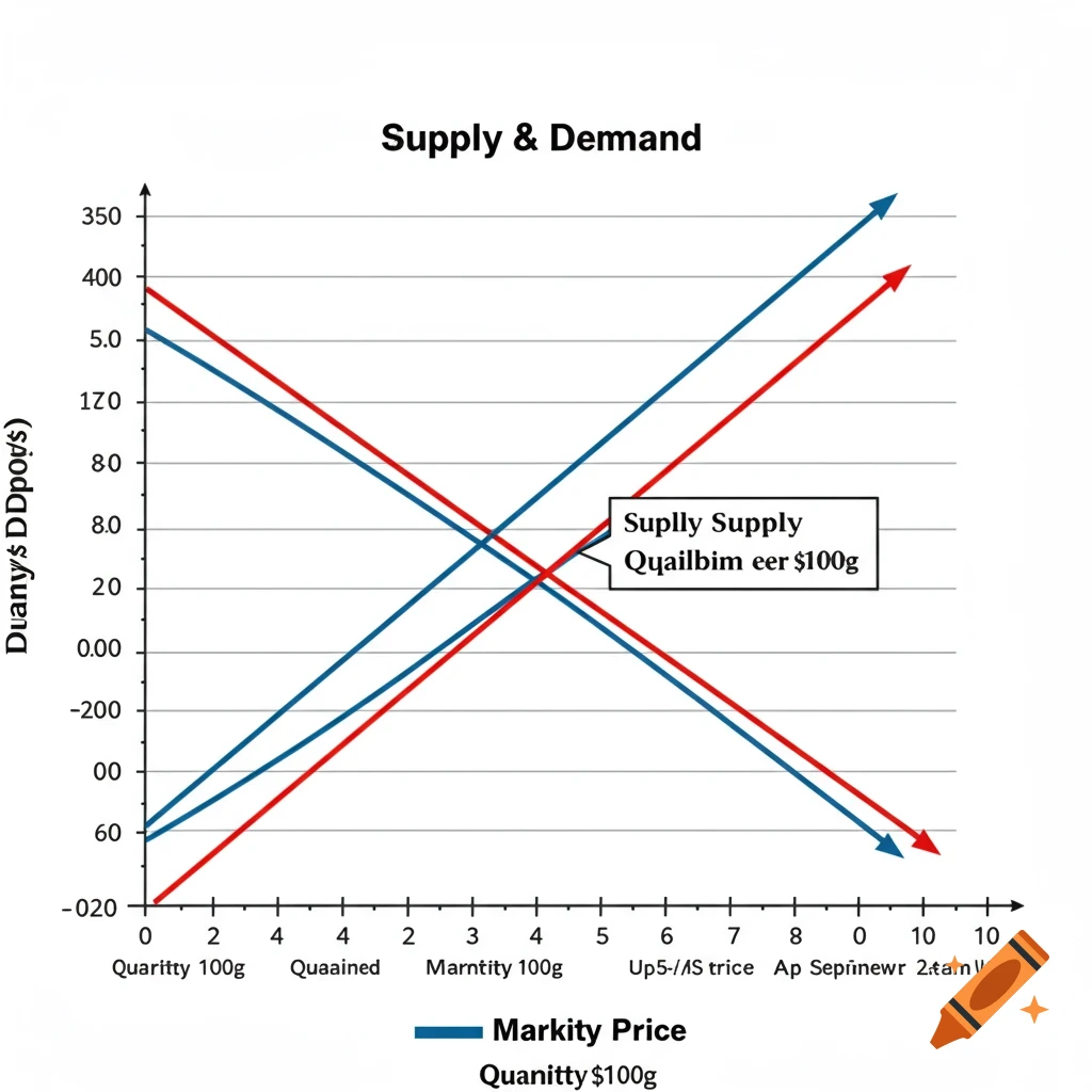 Supply and demand graph for creatine at $10 per 100g