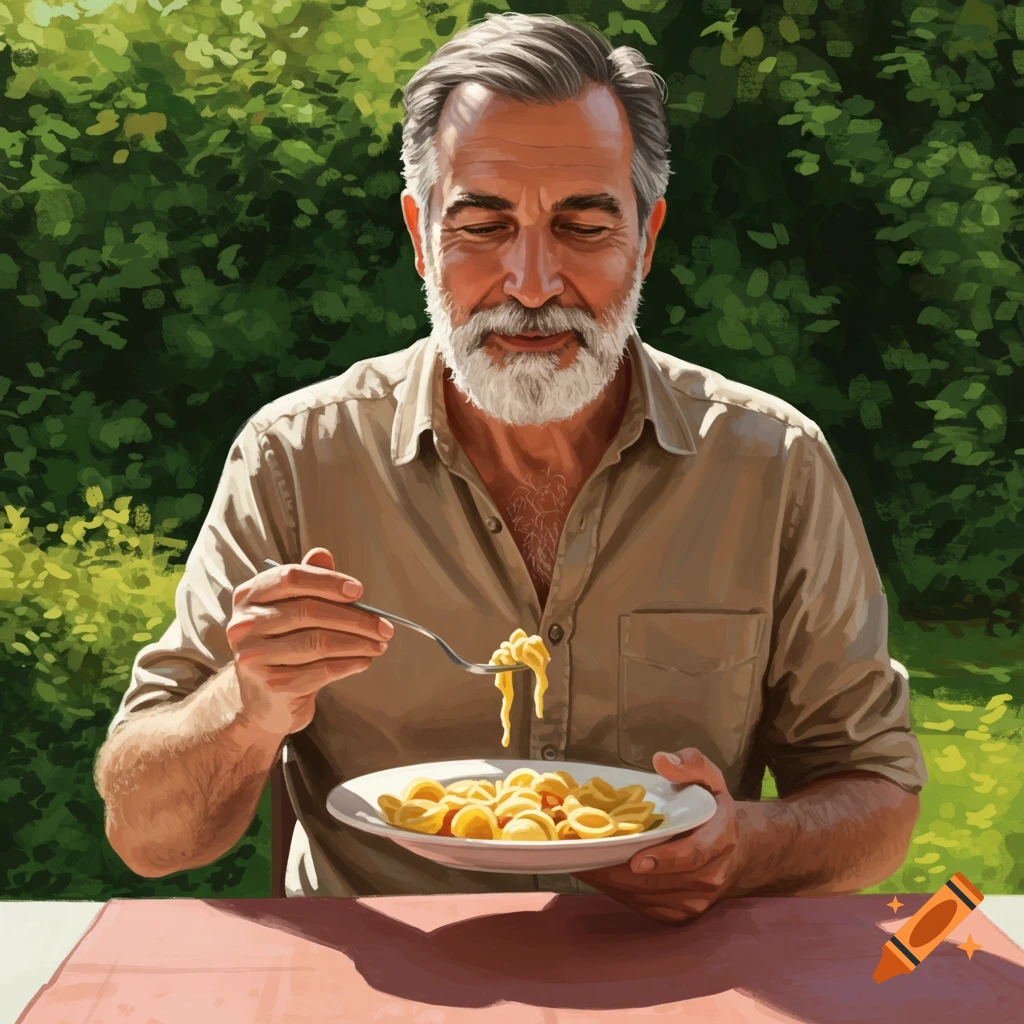 Person eating orecchiette pasta