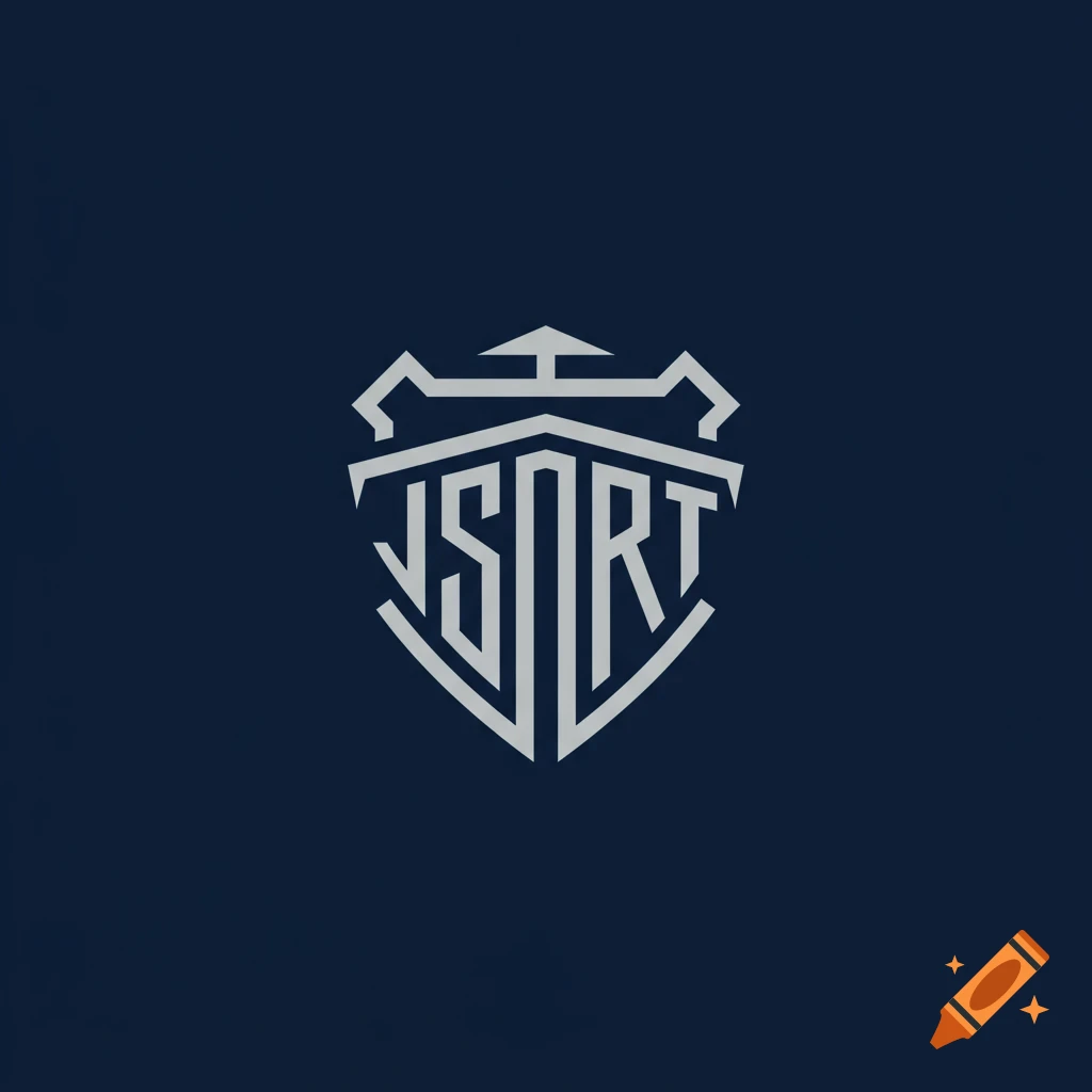 Grey logo symbol with stylized letters J S O R T on a dark blue background.