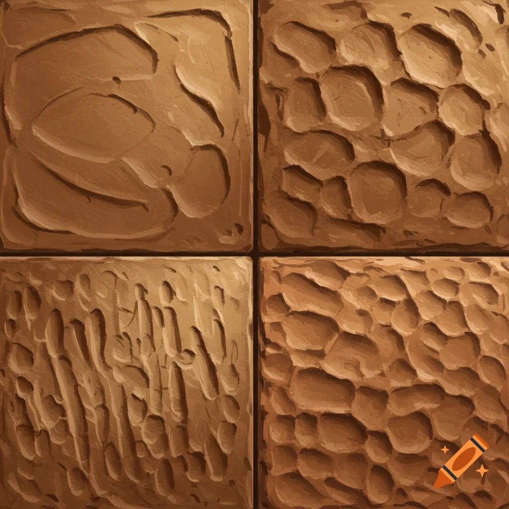 Textured clay tiles